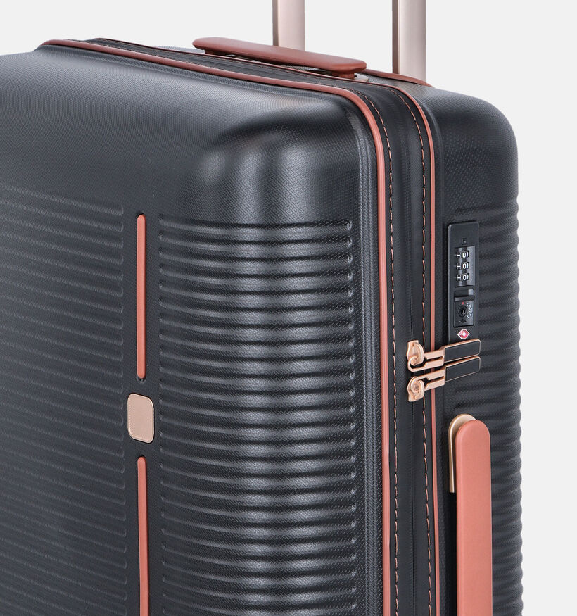 Origin Zwarte/Cognac Medium Reiskoffer voor dames (376173)