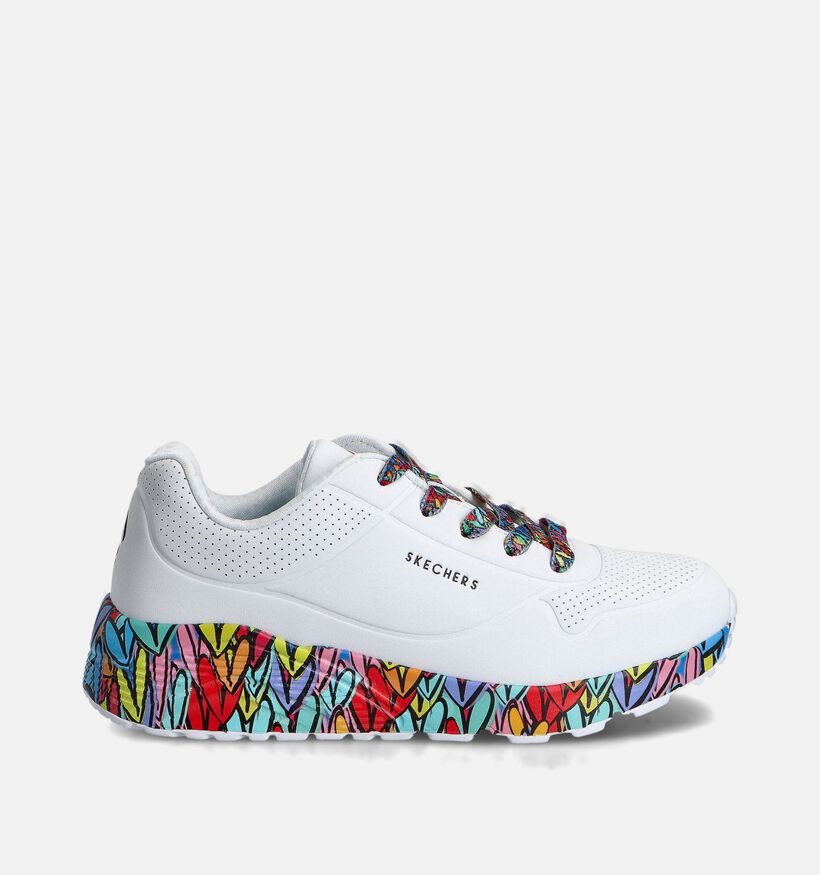 Skechers Uno Lite Subtle Love Witte Sneakers voor meisjes (360956)