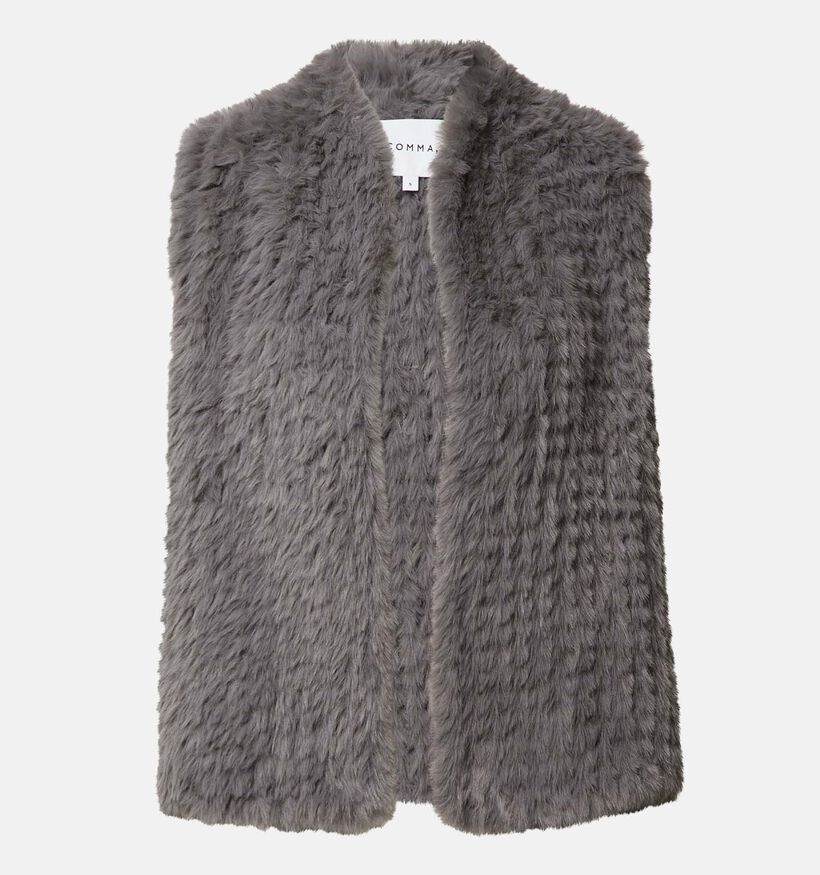 comma Manteau Faux Fur en Gris pour femmes (364466)