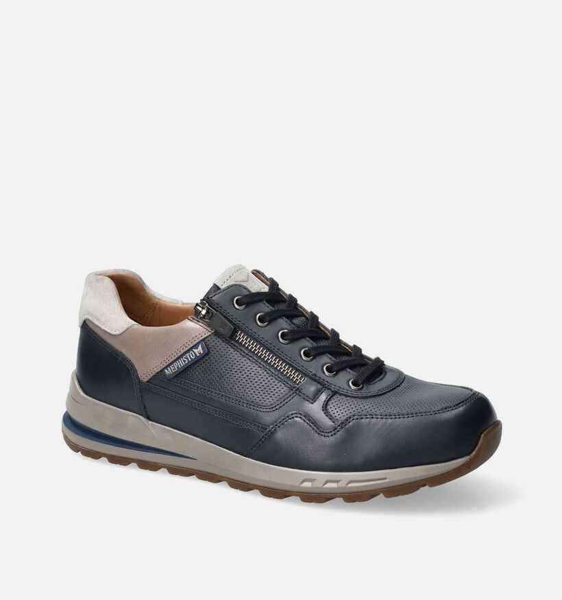 Mephisto Bradley Chaussures &agrave; lacets en Bleu pour hommes (370198) - pour semelles orthop&eacute;diques