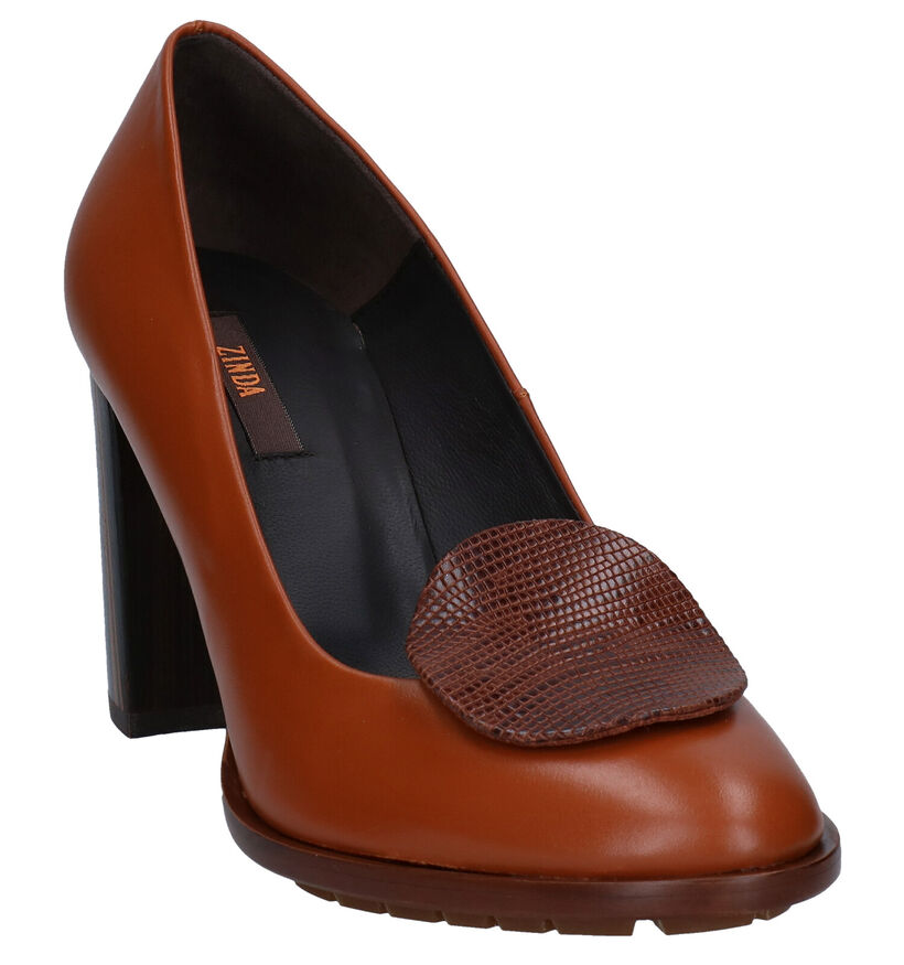 Zinda Escarpins classique en Cognac en cuir (272906)