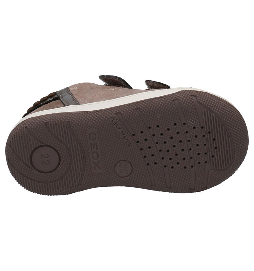 Geox Bronzen Velcroschoenen in daim (254481)