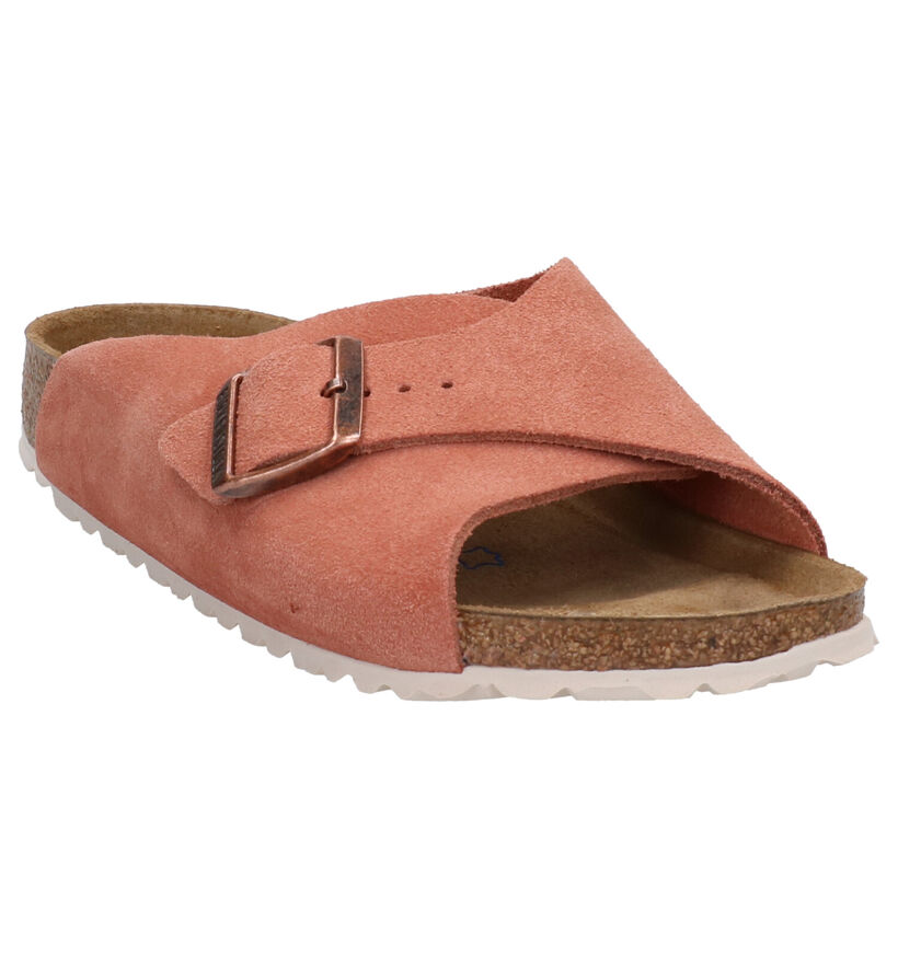 Birkenstock Arosa Oranje Slippers in daim (271240)