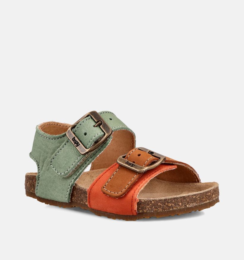 Bopy Edouarvel Sandales en Vert/Orange pour filles, gar&ccedil;ons (373074)