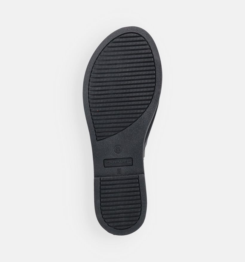 Tamaris Nu-pieds plates en Noir pour femmes (371669)