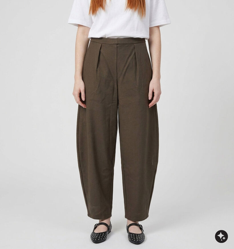 Pieces Gunhild Donkerbruine Barrel Geklede Broek voor dames (382091)