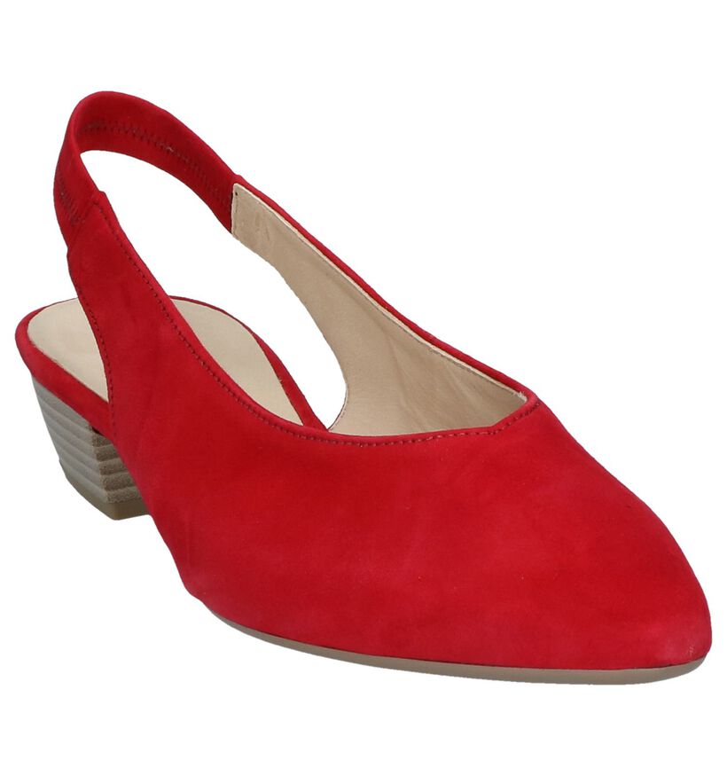 Gabor Escarpins à talon ouvert en Rouge en nubuck (245539)