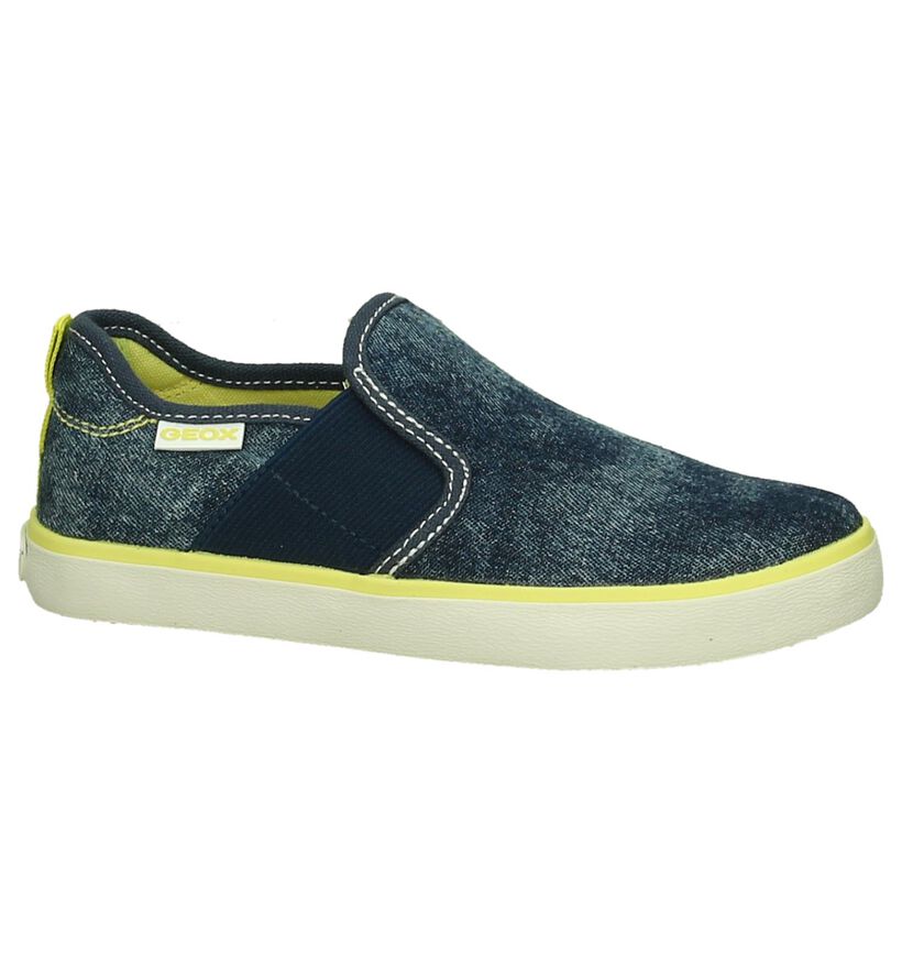 Geox Baskets slip-on en Bleu foncé en textile (190645)