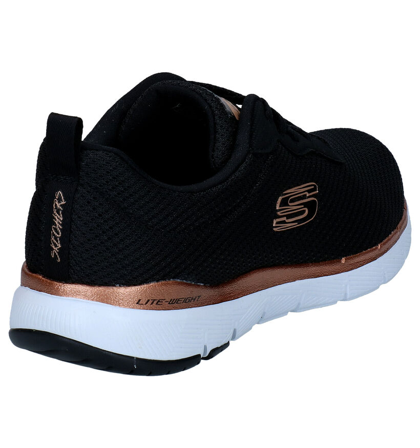 Skechers Flex Appeal 3.0 Zwarte Sneakers in stof (301476)