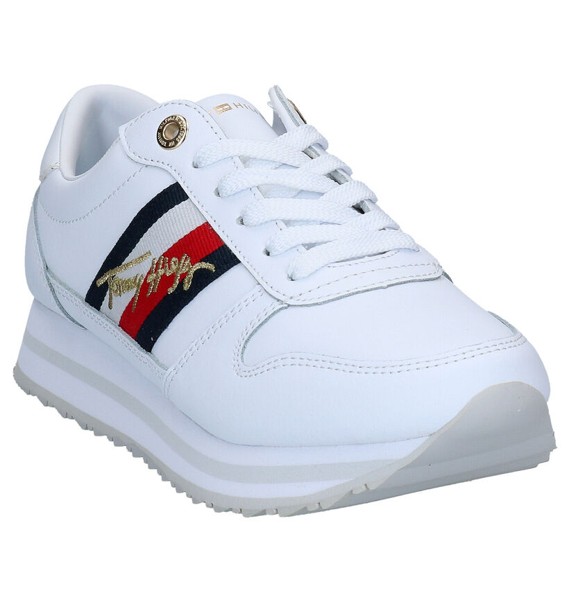 Tommy Hilfiger Signature Runner Chaussures à lacets en Blanc en simili cuir (279977)