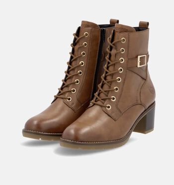 Remonte Enkellaarsjes Zwart/Cognac