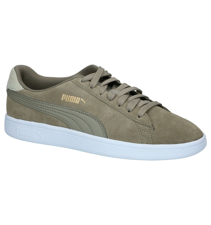 Puma Smash Kaki Sneakers in nubuck (288560)