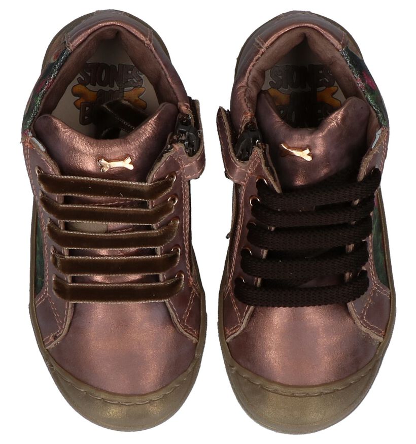 STONES and BONES Chaussures hautes en Noir en cuir (255512)