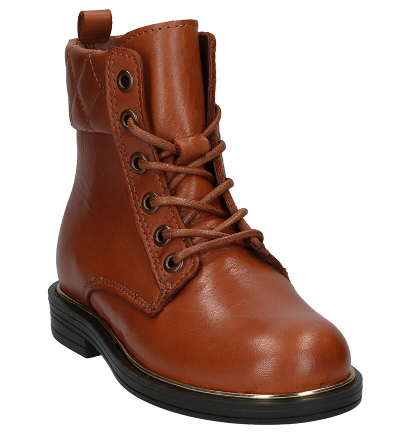 Milo & Mila Cognac Bottines in leer (281059)