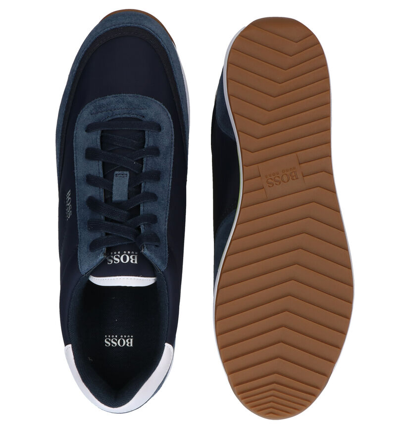 Hugo Boss Sonic Runn Blauwe Veterschoenen in stof (276413)