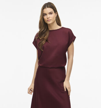 Vila Blouses Bruin/Rood/Bordeaux/Groen
