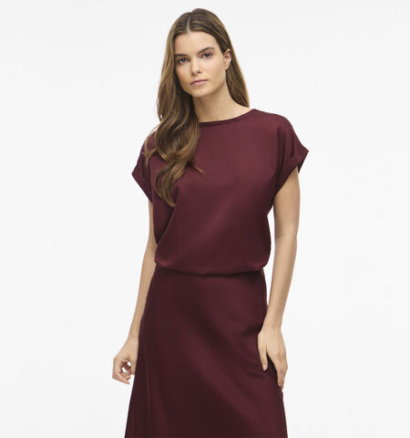 Vila Blouses Bruin/Rood/Bordeaux/Groen