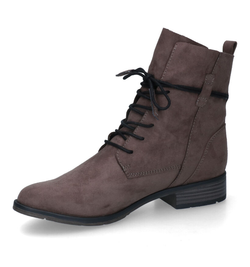 Marco Tozzi Bottines à lacets en Gris foncé en textile (315357)