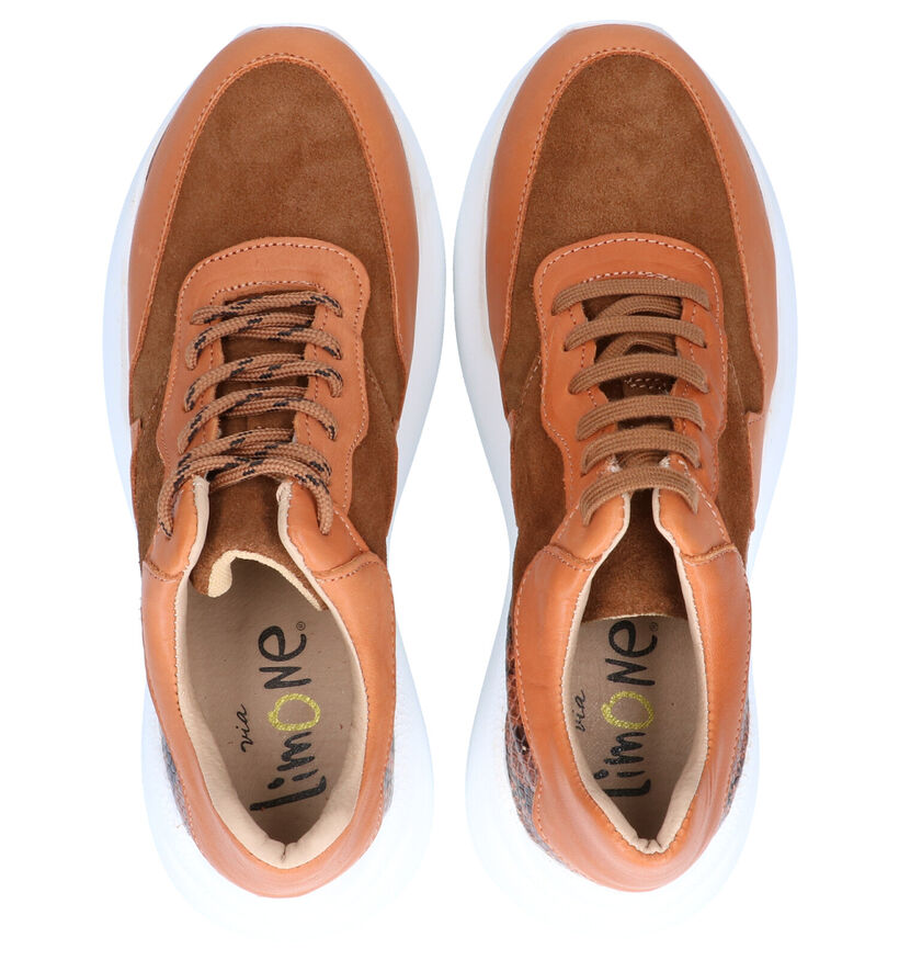 Via Limone Baskets casual en Cognac en daim (264967)