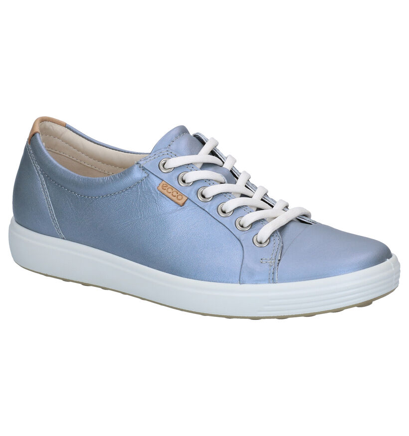 Ecco Soft 7 Chaussures à Lacets en Bleu en cuir (270017)