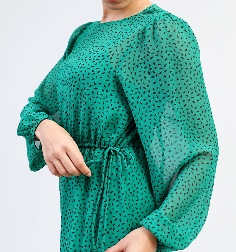 Vila Britanja Dot O-neck Robe en Vert pour femmes (337683)