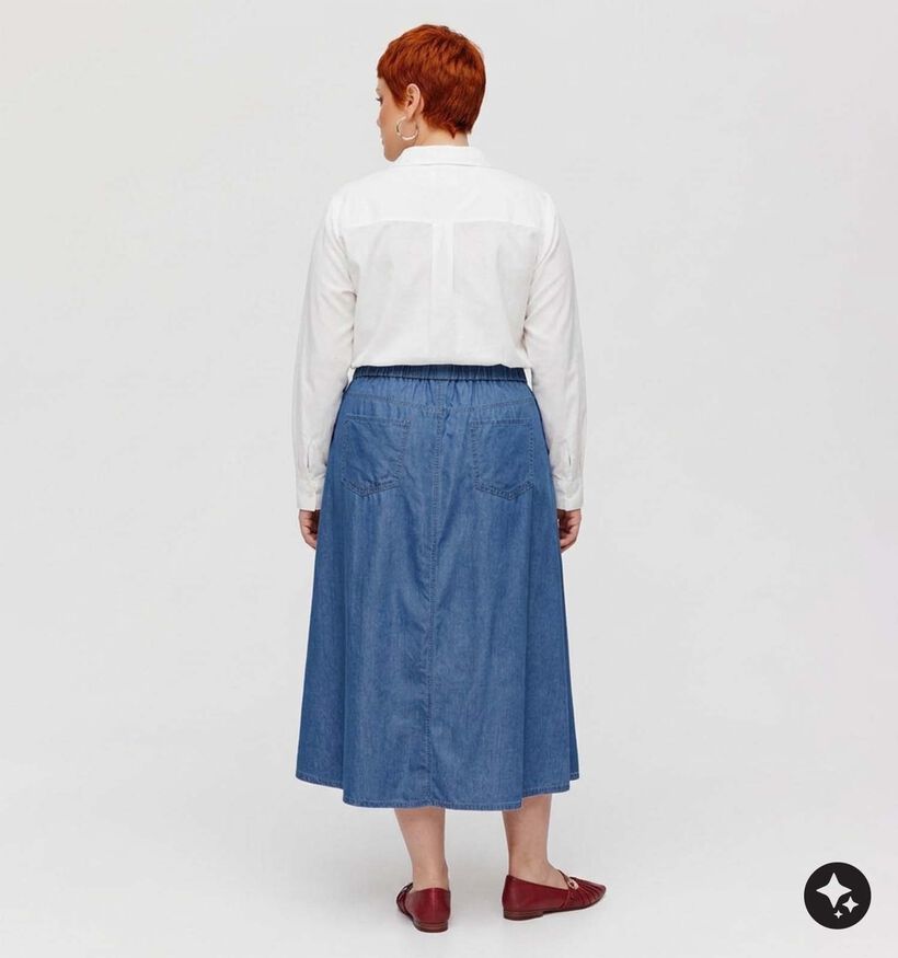 ONLY Carmakoma Bea Jupe mi-longue en Bleu pour femmes (378396)