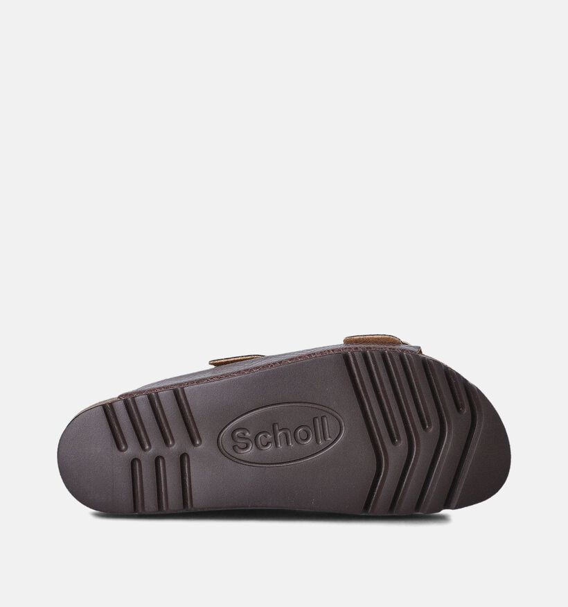 Scholl Noelle Nu-pieds plates en Marron pour femmes (357573)