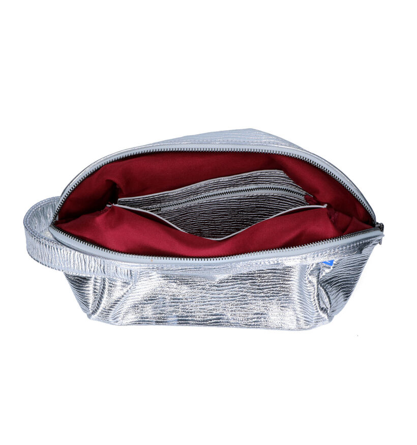 Hvisk Aver Vegan Metallic Motion Zilveren Toilettas in kunstleer (318501)