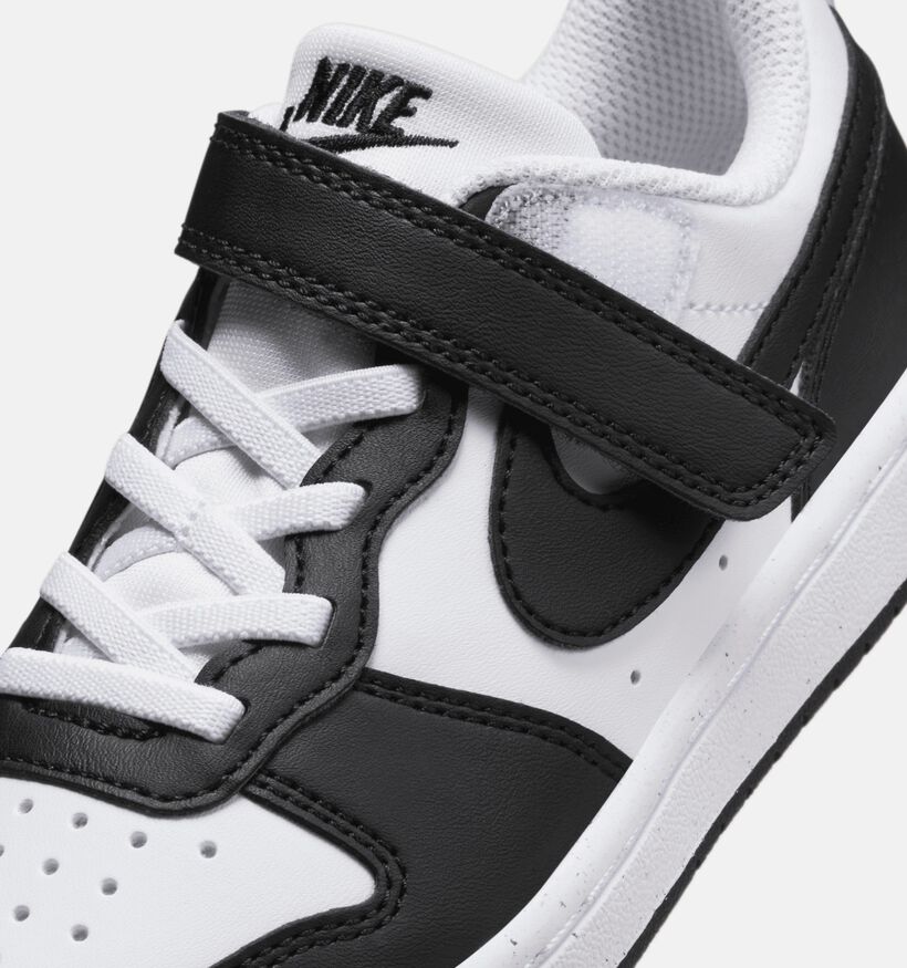 Nike Court Borough Low Witte/Zwarte Sneakers voor jongens (373417)