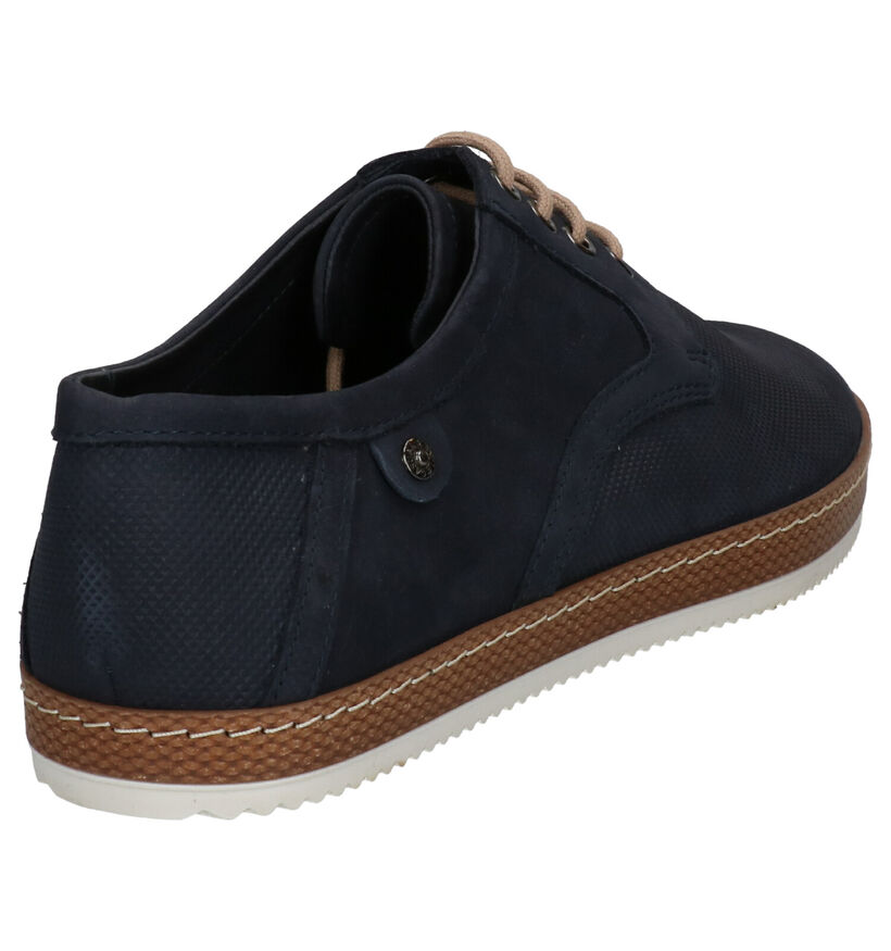 Borgo Sport Blauwe Veterschoenen in leer (265948)