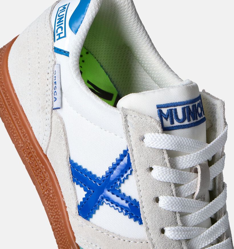 Munich Gresca Witte/Grijze Veterschoenen voor jongens (361892) - geschikt voor steunzolen