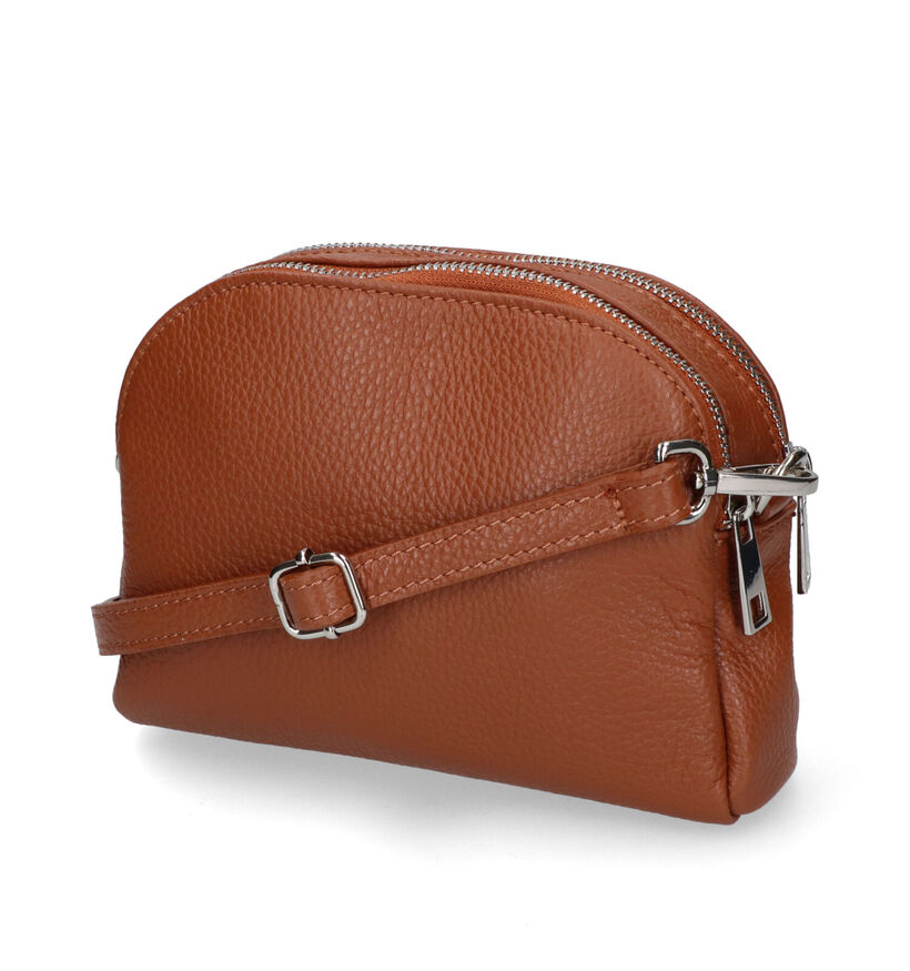 Time Mode Sac porté croisé en Beige en cuir (327474)