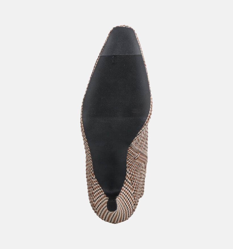 La Strada Donkerbeige Geruite Enkellaarzen met Hoge Hak voor dames (377067)