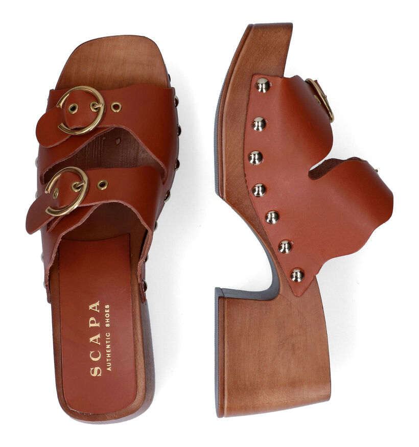 Scapa Cognac Clogs voor dames (307258)