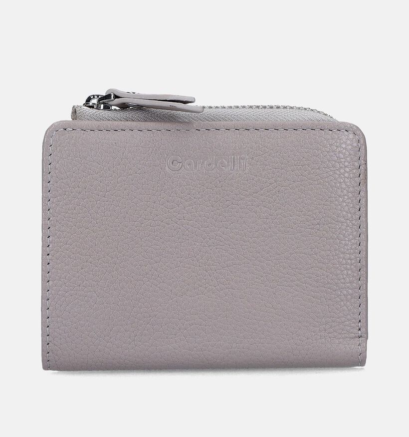 Euro-Leather Porte-monnaie zippé en Beige pour femmes (365201)