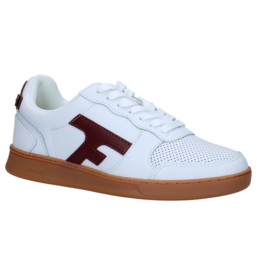 Faguo Hazel Witte Sneakers in kunstleer (288224)