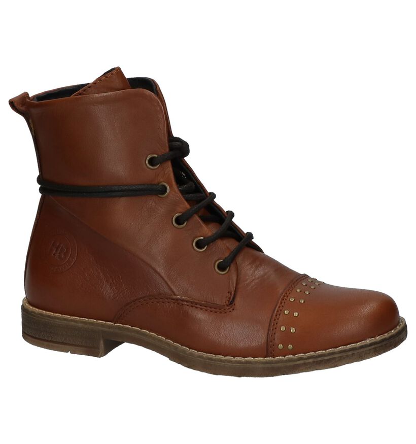 Cognac Stoere Boots Hampton Bays in leer (224115)