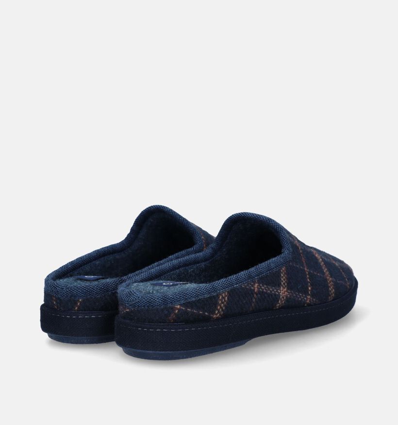 Comfort Plus Pantoufles à carreaux en Bleu pour hommes (332731)