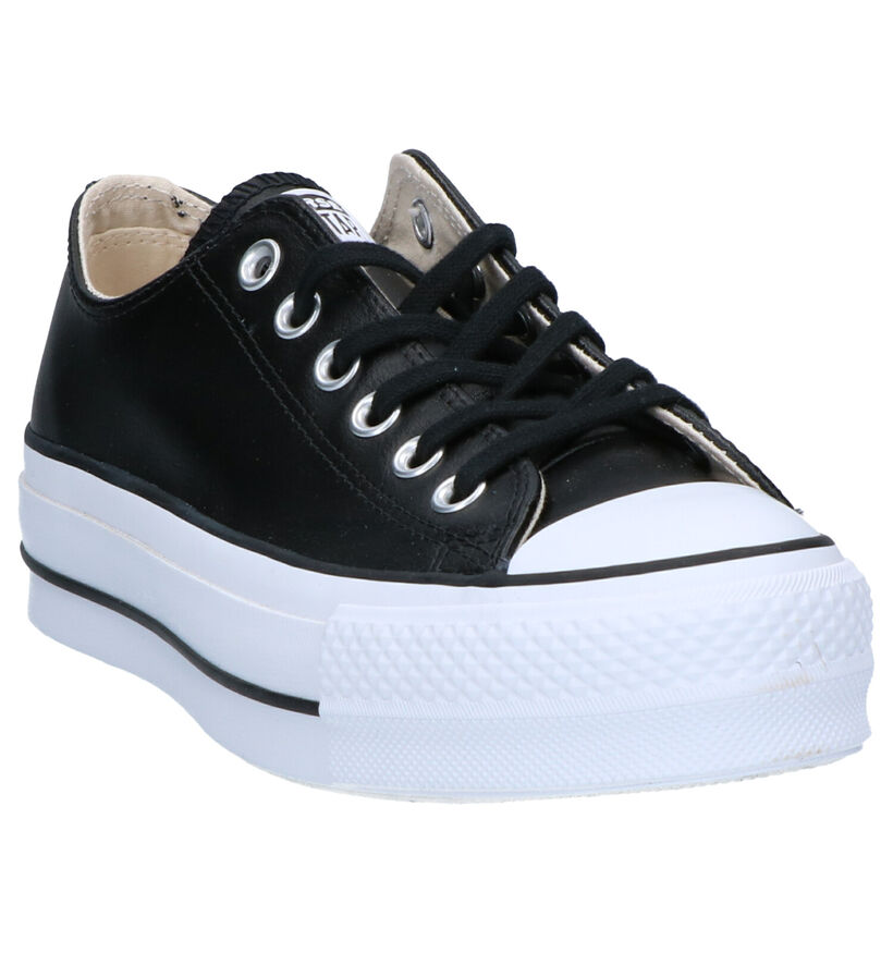 Converse All Star Lift Clean Zwarte Sneakers in leer (263344)