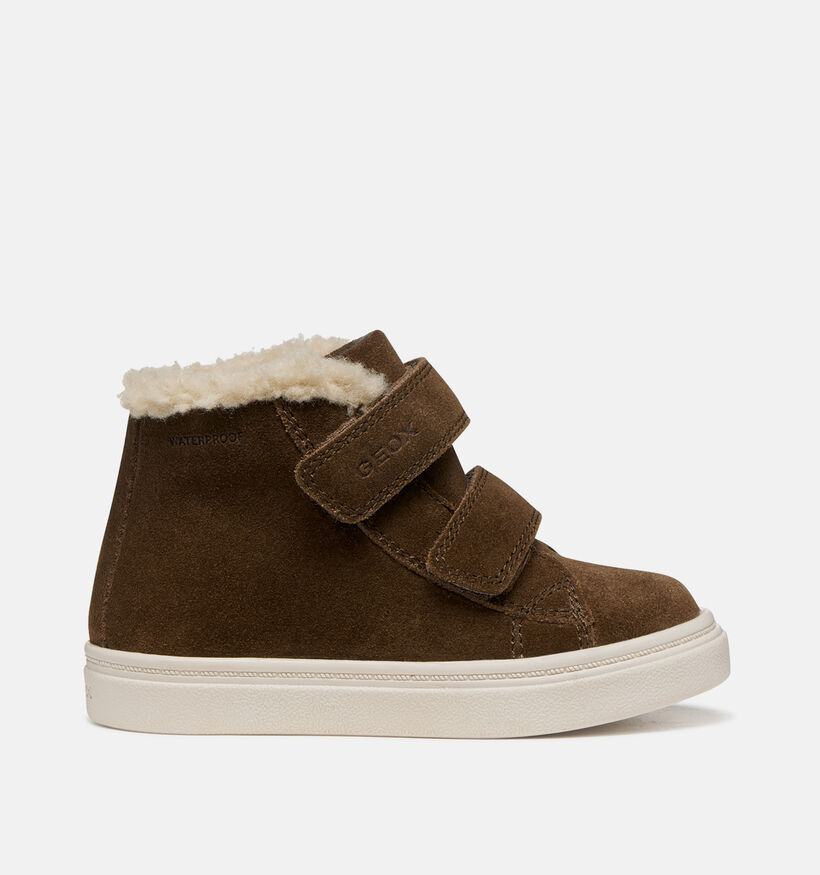 Geox Nashik Donkerbruine Boots met Velcro voor jongens (376253) - geschikt voor steunzolen