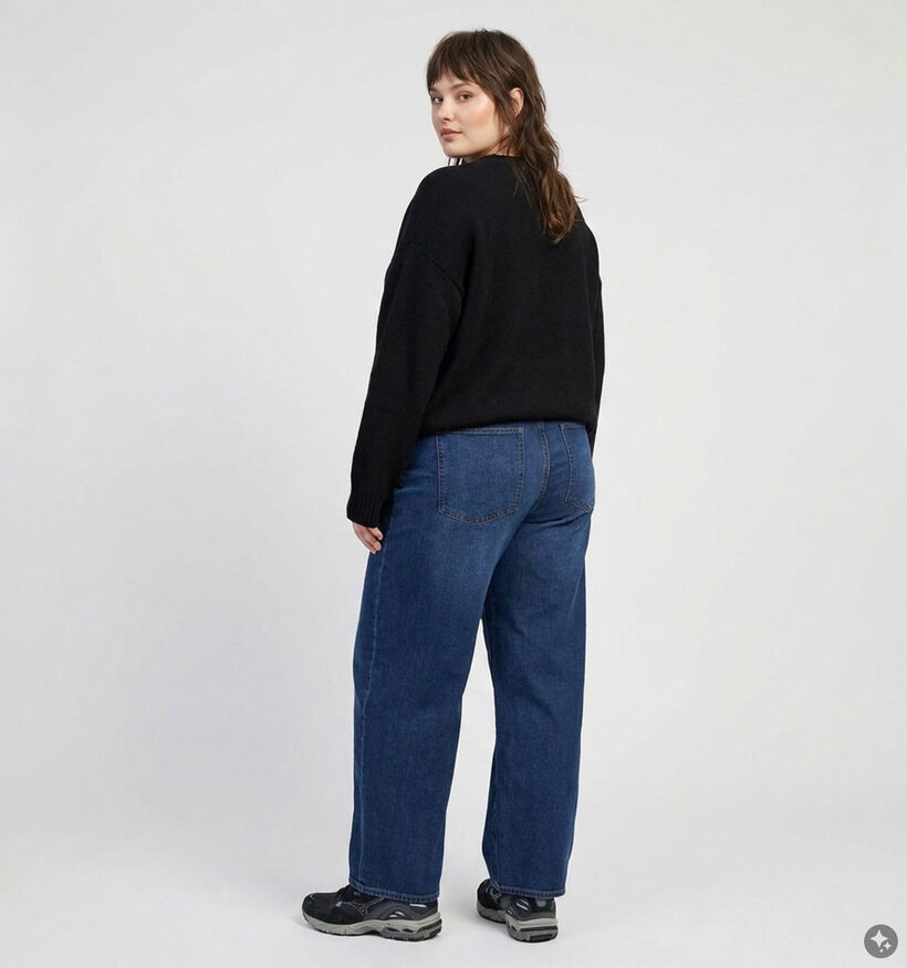 ONLY Carmakoma Snow High-Waisted Donkerblauwe Barrel Jeans voor dames (381912)