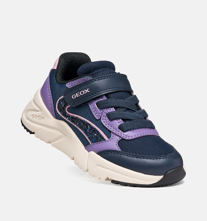 Geox Loftus Baskets basses en Bleu/Multi pour filles (377769) - pour semelles orthop&eacute;diques