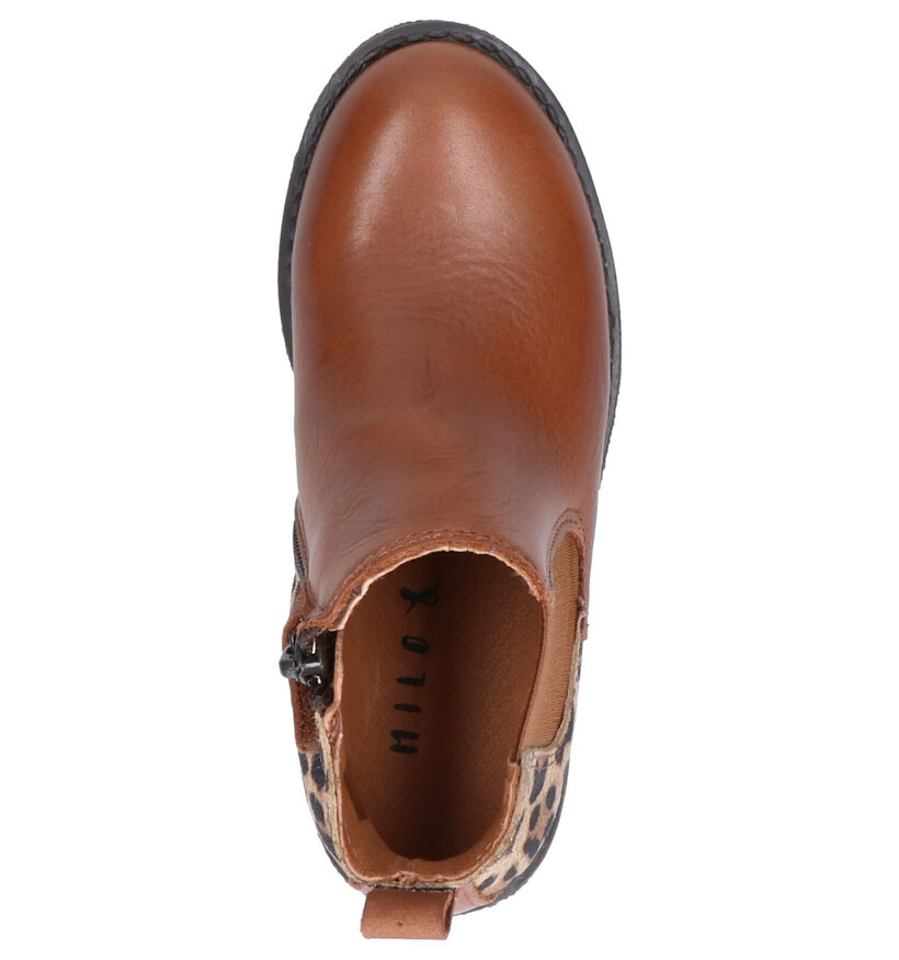 Milo & Mila Ago Cognac Boots in nubuck (257716)