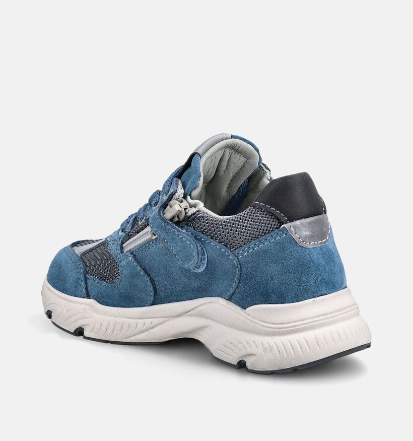 STONES and BONES Pepin Blauwe Schoenen met Veter en Rits voor jongens (381403) - geschikt voor steunzolen