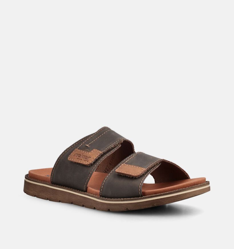 Rieker Nu-pieds en Brun fonc&eacute; pour hommes (370502)