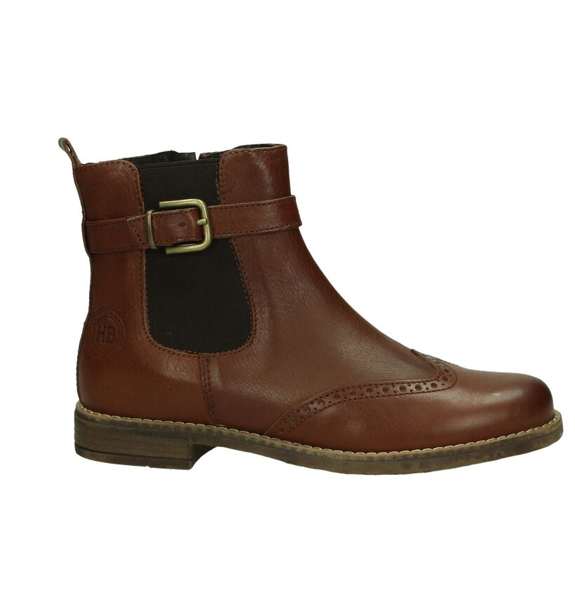 Hampton Bays Cognac Chelsea Boots met Gesp, , pdp