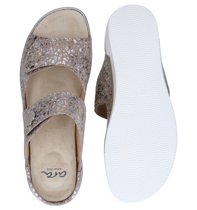 Ara Courtyard Mules en Taupe en textile (288968)
