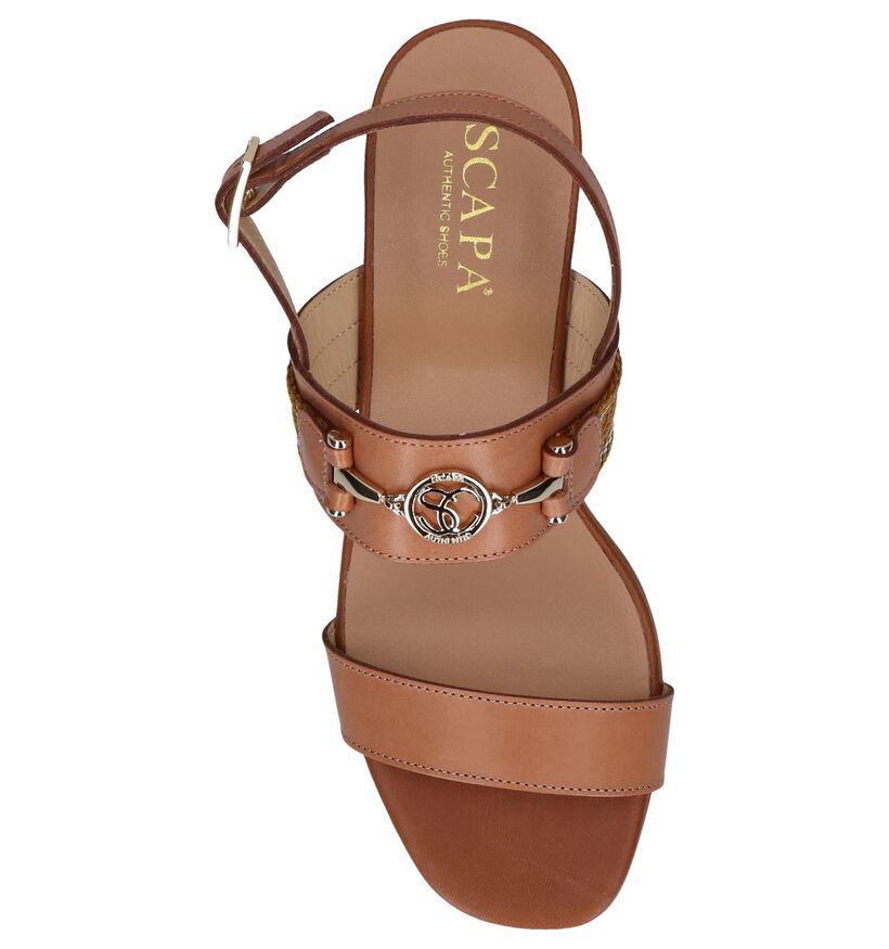 Cognac Sandalen Scapa in leer (246090)