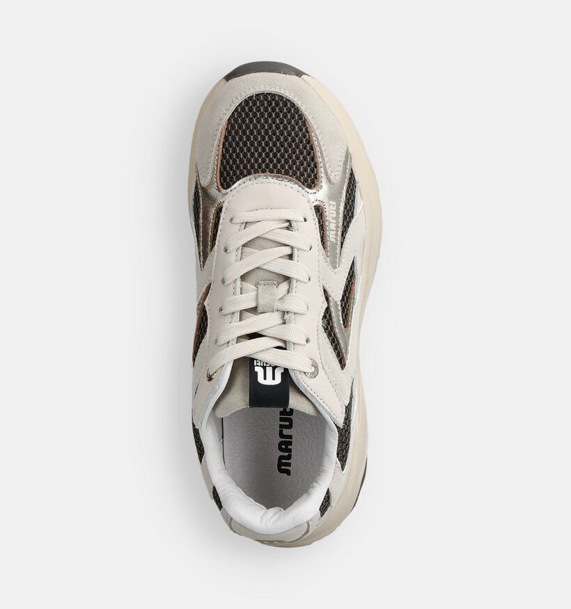Maruti Dora Ecru/Zwarte Sneakers voor dames (360825) - geschikt voor steunzolen