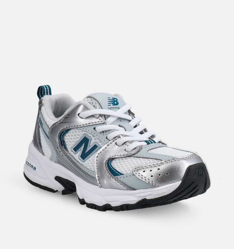 New Balance 530 Zilveren/Blauwe Sneakers voor jongens, meisjes (375217) - geschikt voor steunzolen